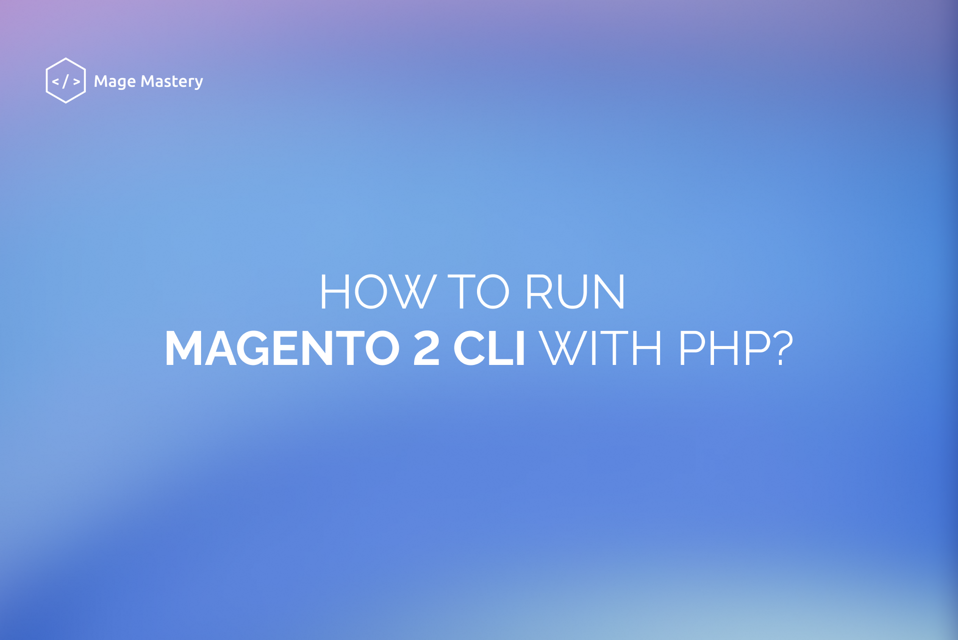 Run Magento 2 CLI with PHP